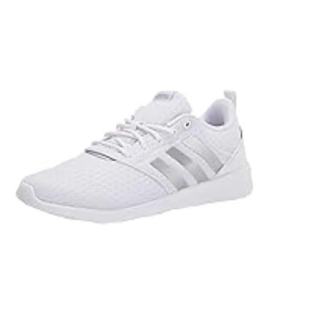 Adidas QT Racer 2.0 White and Metallic Silver Shoes 6.5 - Picture 1 of 9